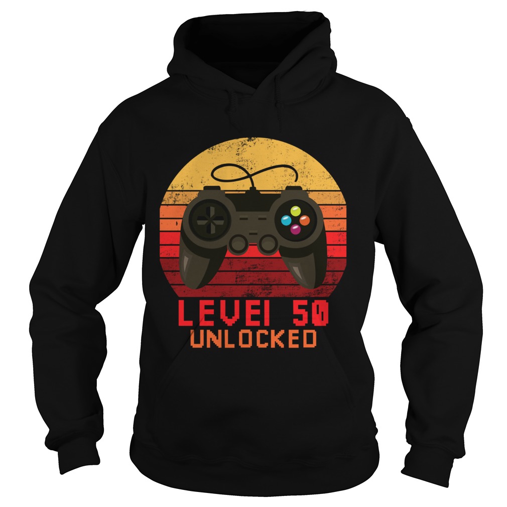 1563178470Level 50 unlocked video gamer 50th birthday vintage Hoodie