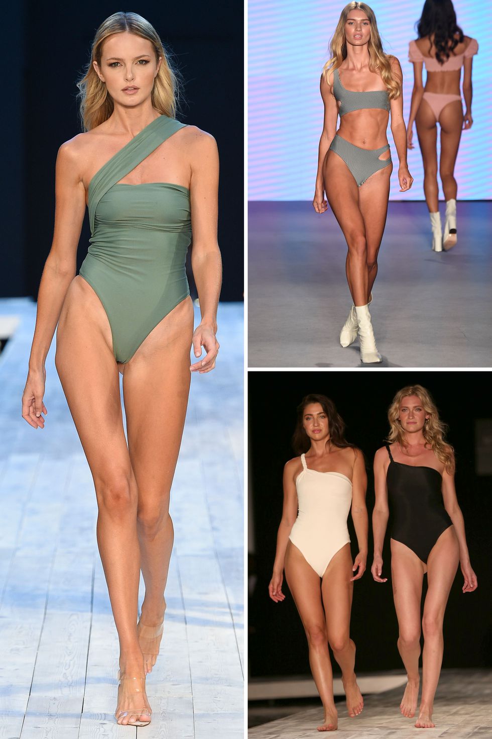 Model of cross-strap swimsuit, one flap is also popular