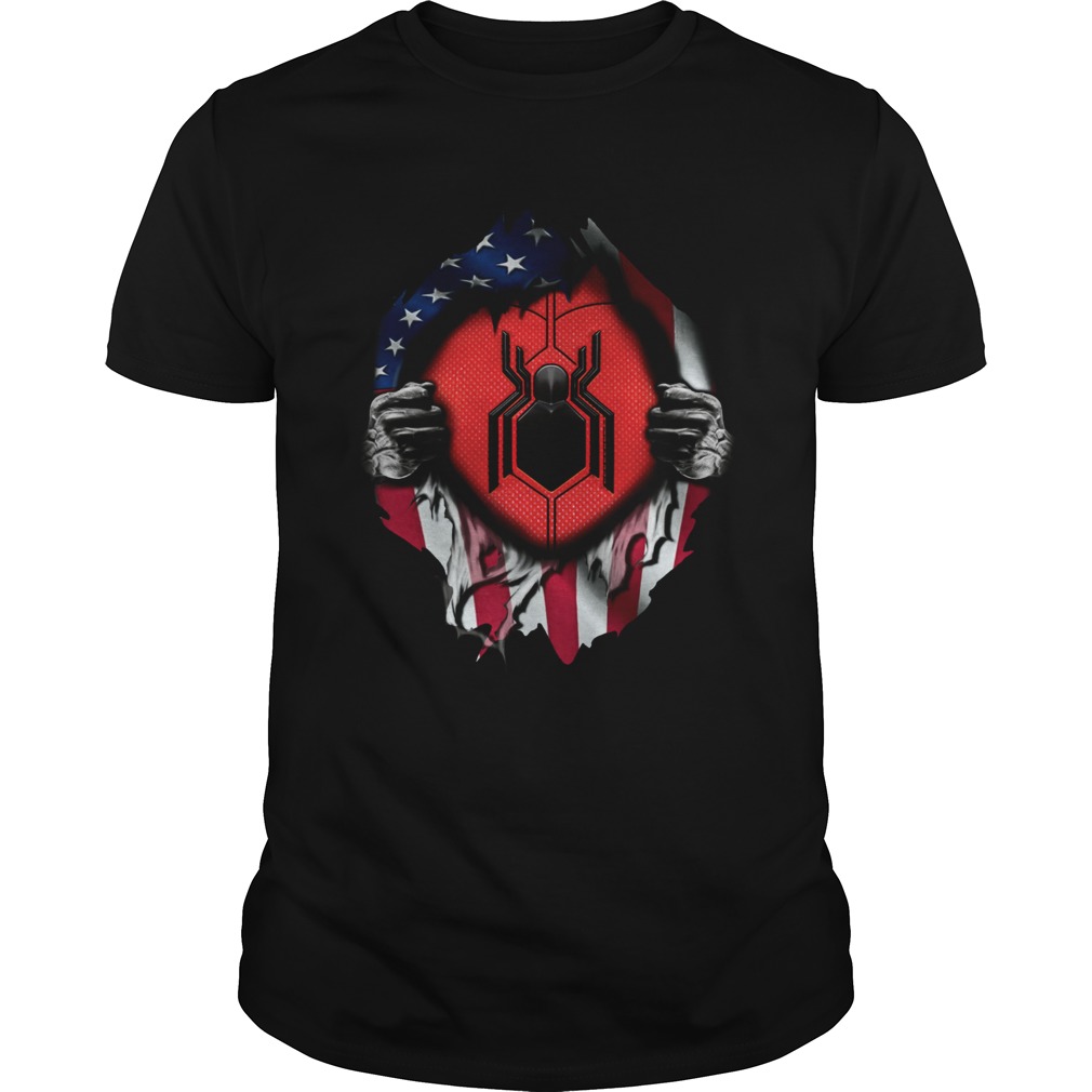 American flag Spiderman Blood inside me Unisex