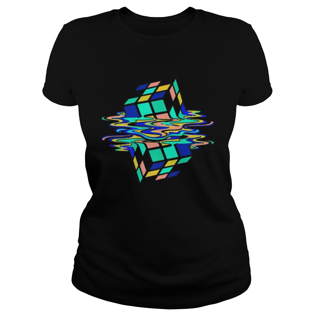 Awesome Neon Melting Rubik Cube Global Warming Classic Ladies