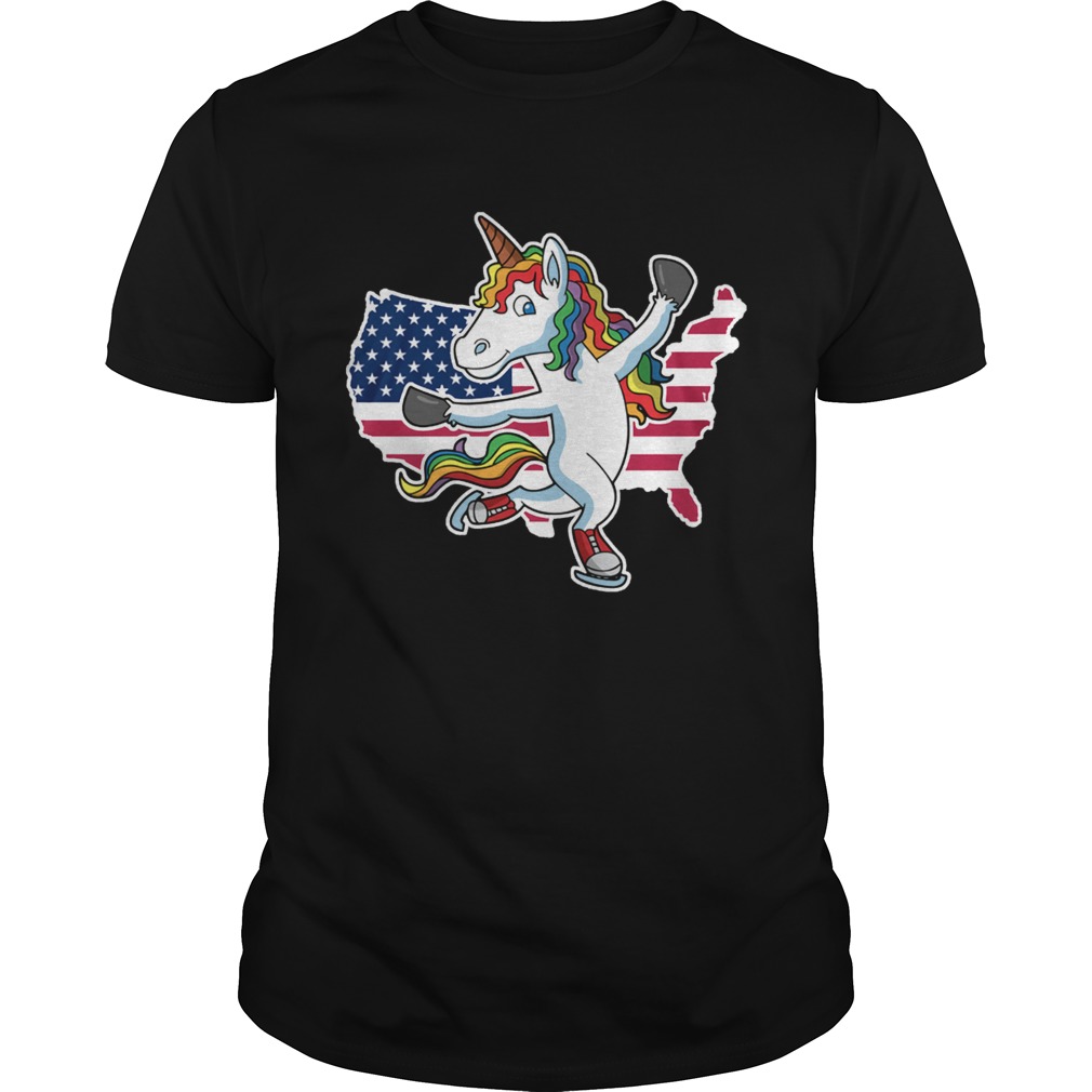 Figure Skating Unicorn American flag Unisex