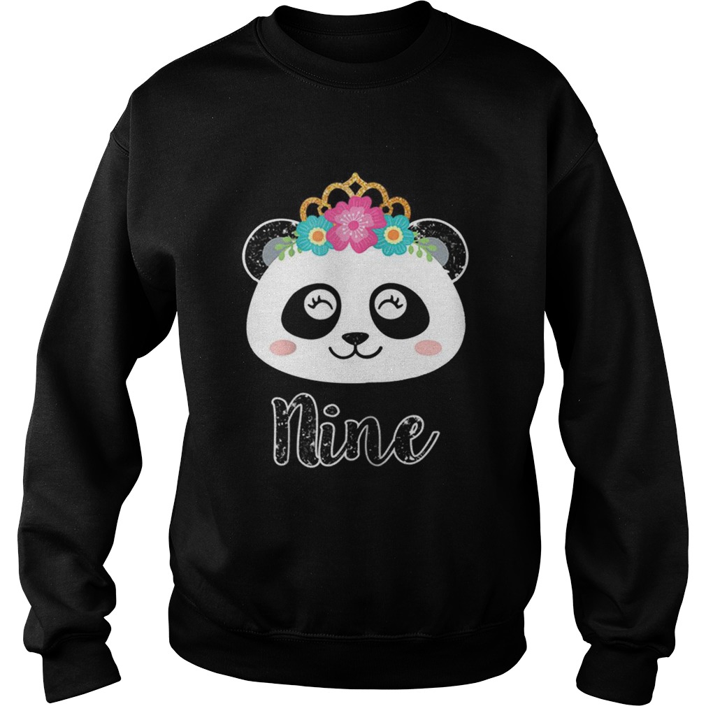 1564133135Girls 9th Birthday Outfit, Panda Ninth Birthday Sweatshirt