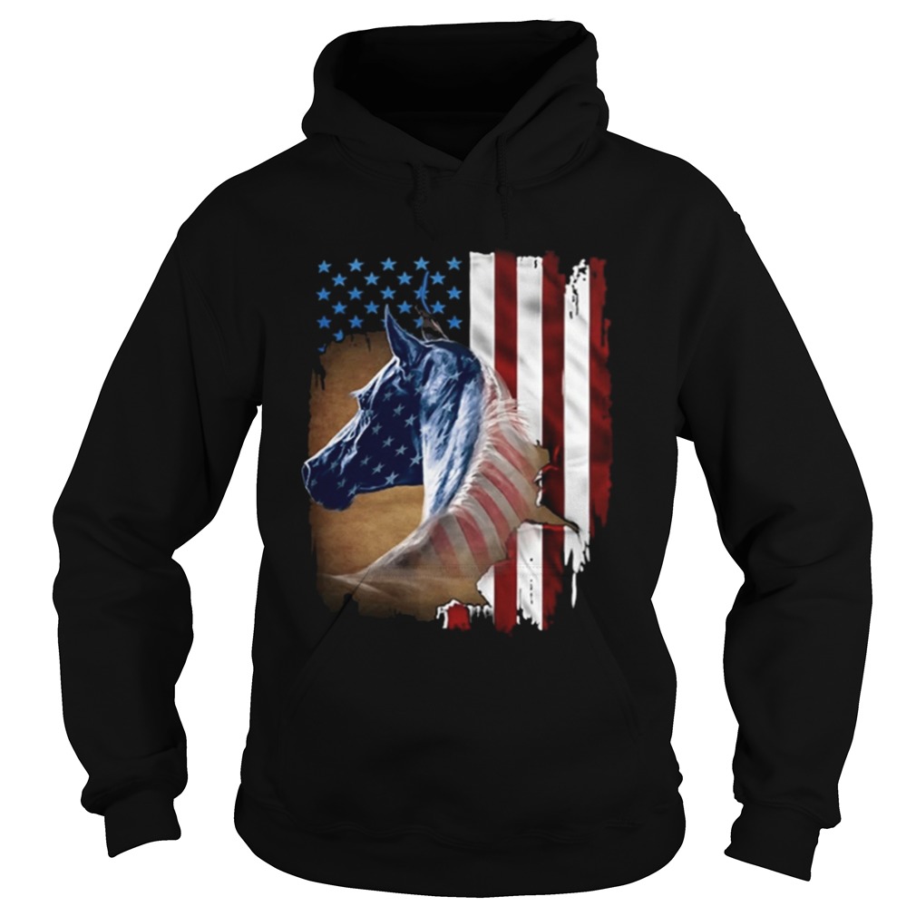 Horse American flag 4th of july Hoodie