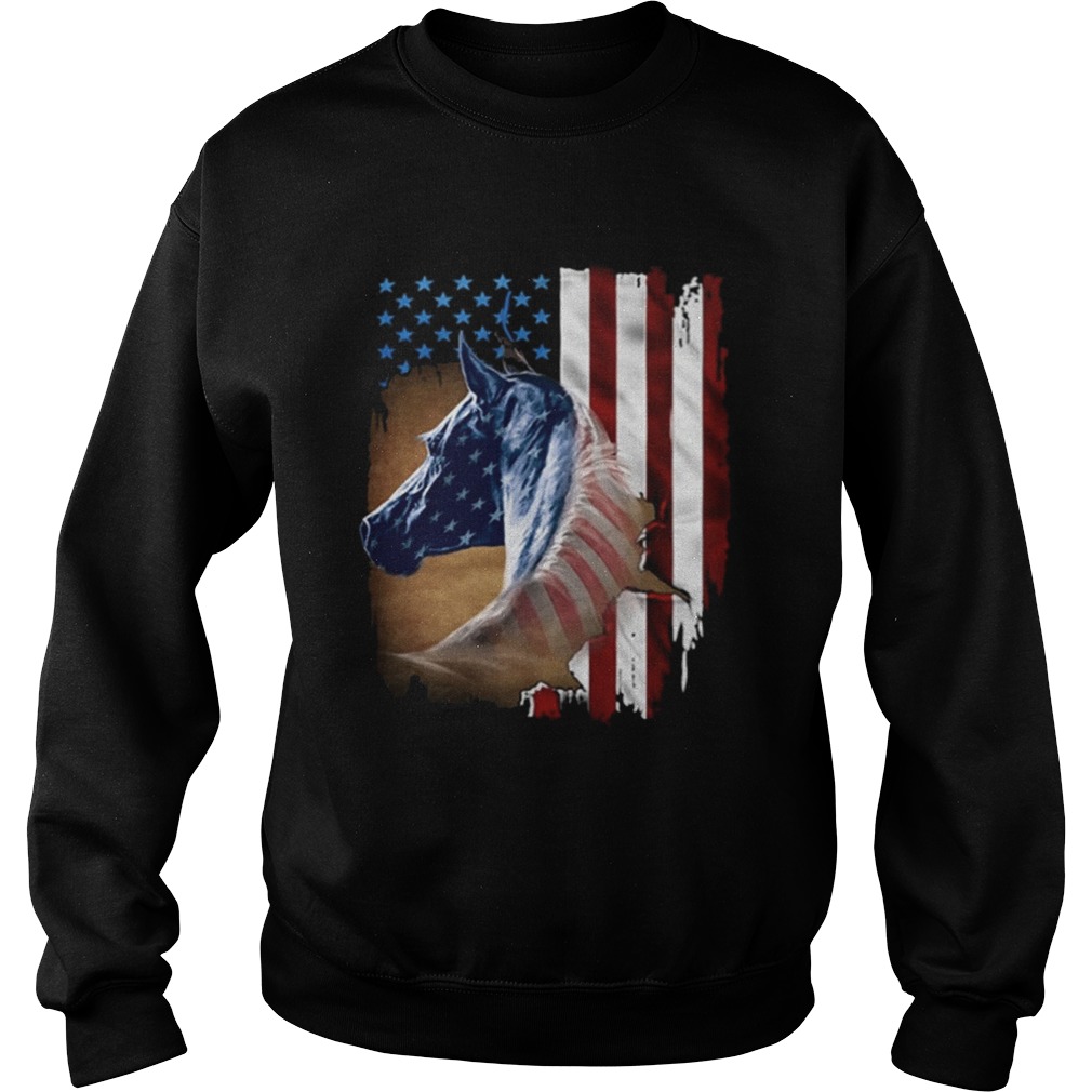 Horse American flag 4th of july Sweatshirt