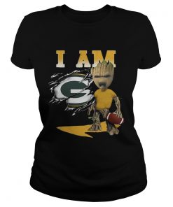 I Am Green Bay Packers Baby Groot  Classic Ladies