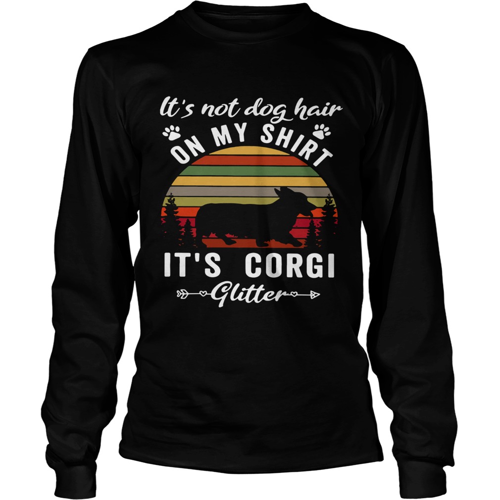 Its not dog hair on my its Corgi glitter sunset LongSleeve
