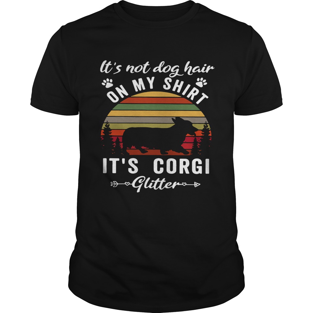 Its not dog hair on my its Corgi glitter sunset Unisex