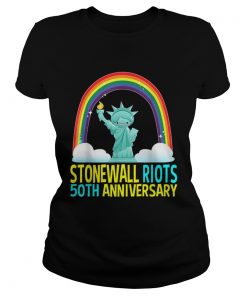 Lgbtq Gay Pride Month Stonewall 50th Anniversary Rainbow Liberty Enlightening the World  Classic Ladies