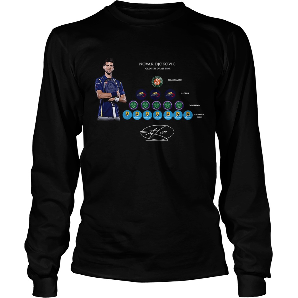 Novak Djokovic 1 Roland Garros 3 Us Open 5 Wimbledon 7 LongSleeve