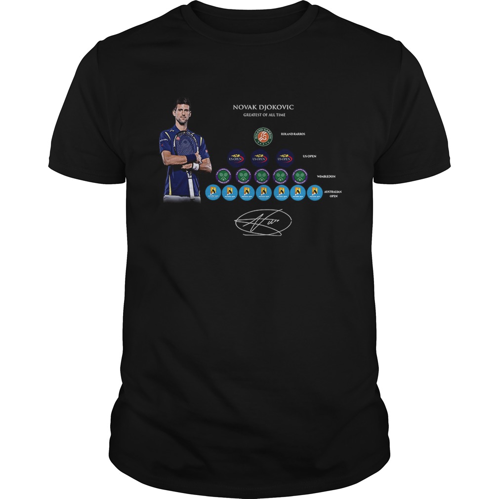 Novak Djokovic 1 Roland Garros 3 Us Open 5 Wimbledon 7 shirt