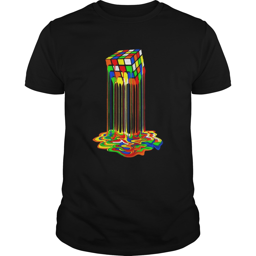 Original Rainbow Abstraction Melted Rubiks Cube Colorful Cube Unisex