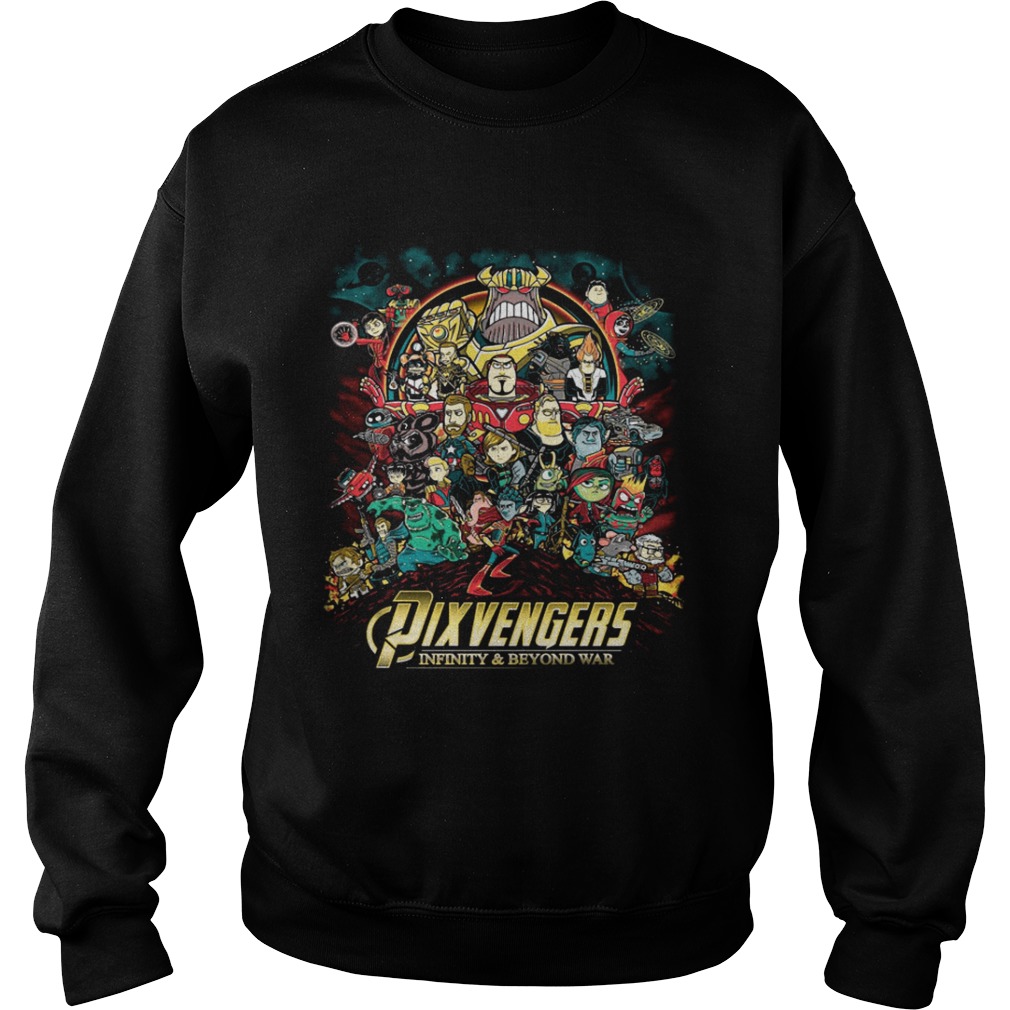 Pixvengers Infinity and Beyond War Pixar Avengers Sweatshirt