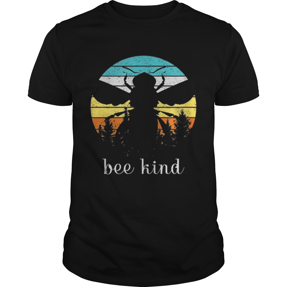 Save The Bees Autumn Sunset Treeline Bee Kind shirt