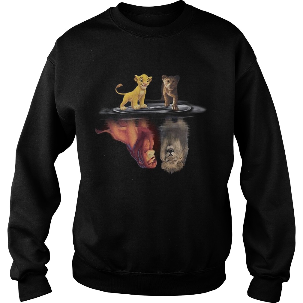 Simba Lion King water mirror reflection Mufasa Sweatshirt