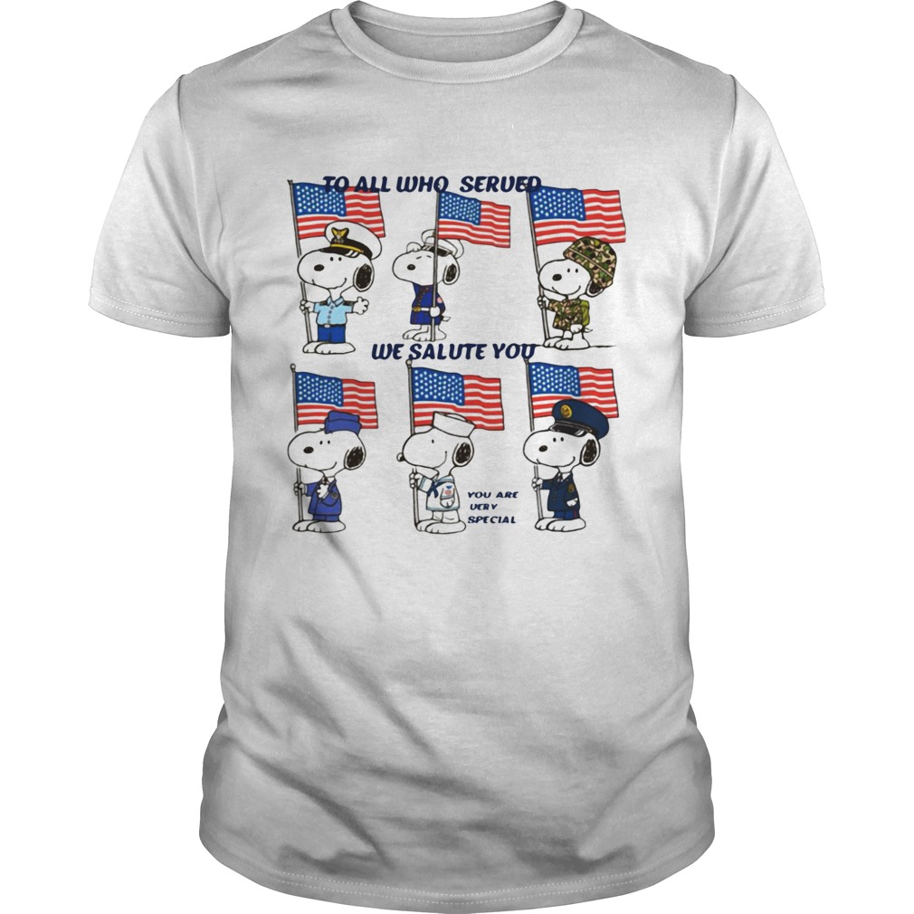 Snoopy to all who served we salute you you are very special America Flag shirt