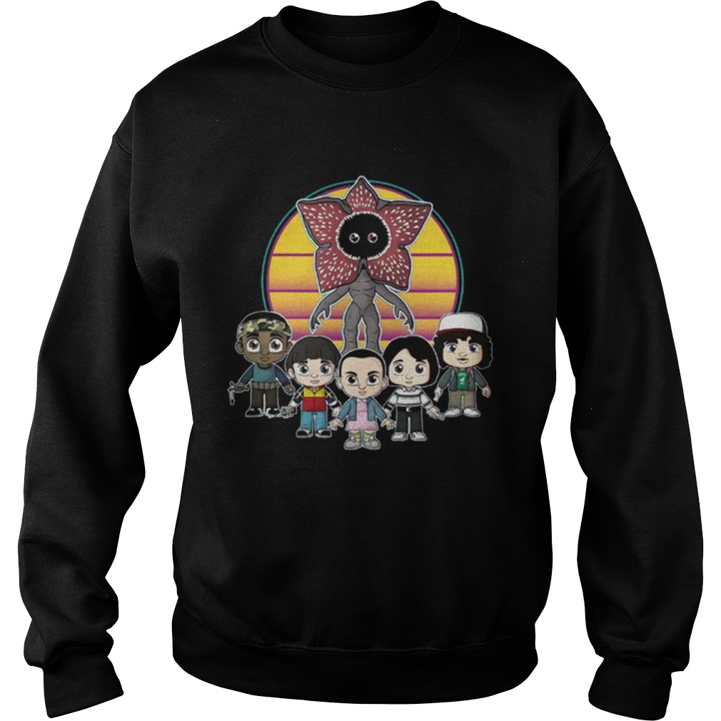 Stranger Things Demogorgon and characters chibi Sweatshirt