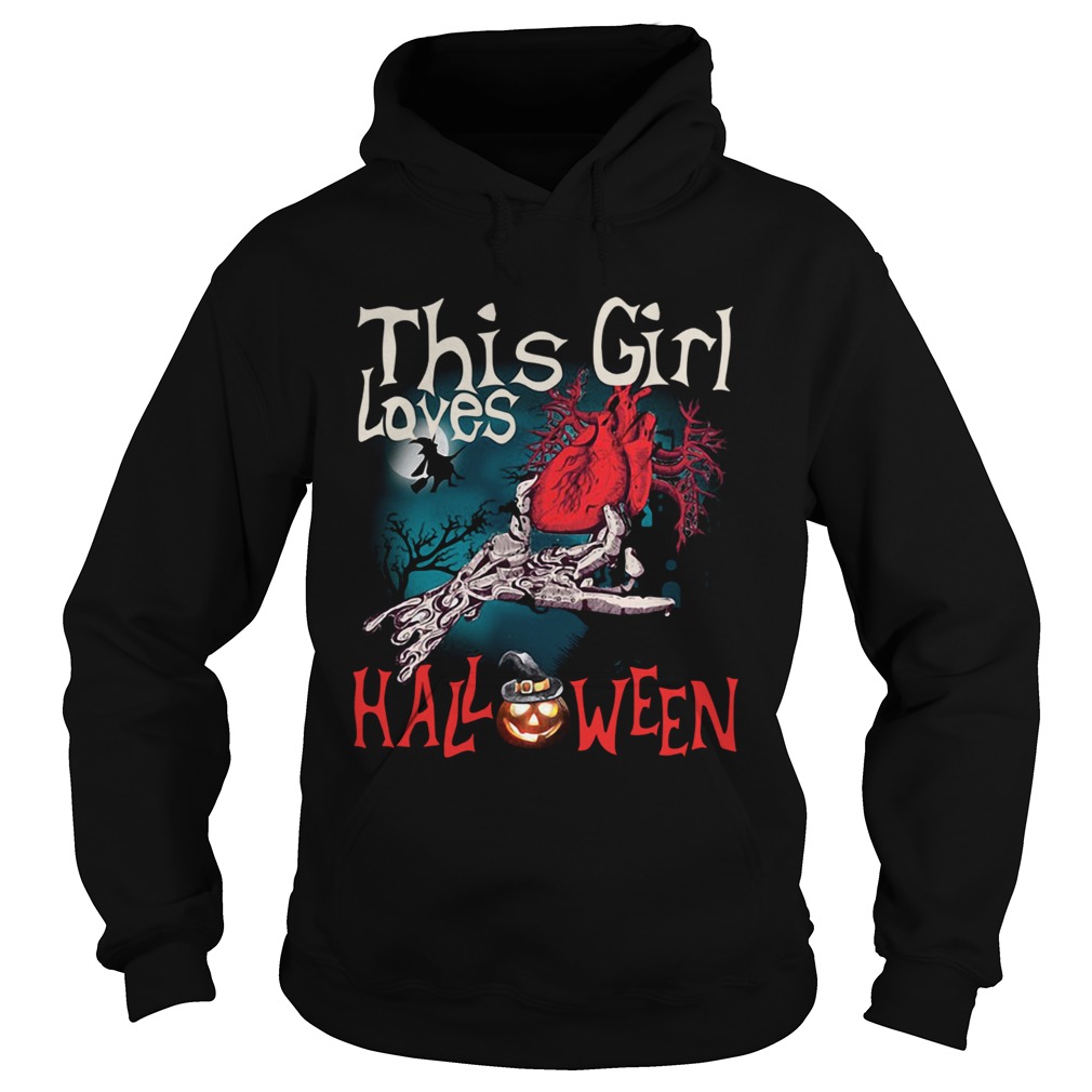 This girl loves Halloween heart Hoodie