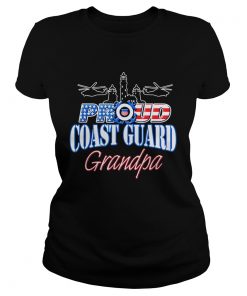 USA Proud Coast Guard Grandpa USA Flag Military  Classic Ladies