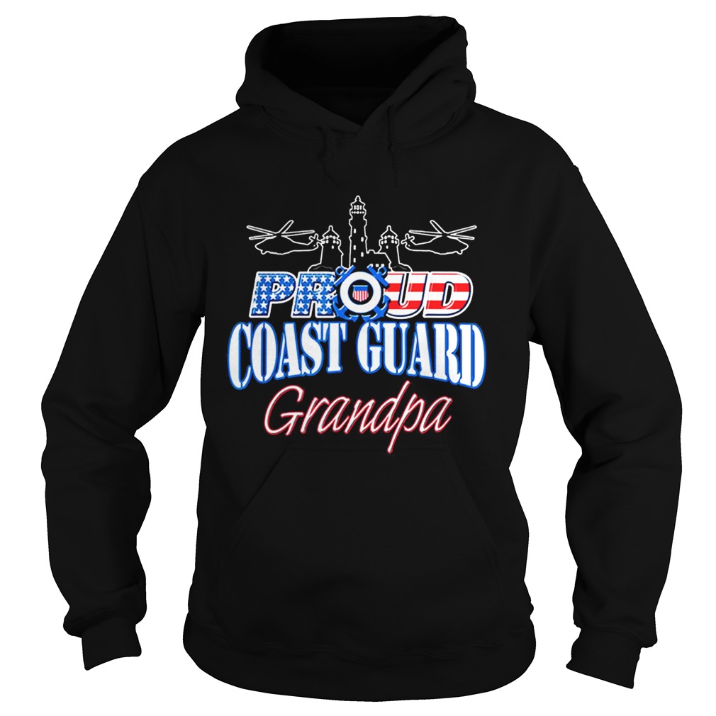 USA Proud Coast Guard Grandpa USA Flag Military Hoodie