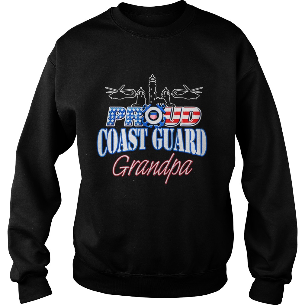USA Proud Coast Guard Grandpa USA Flag Military Sweatshirt