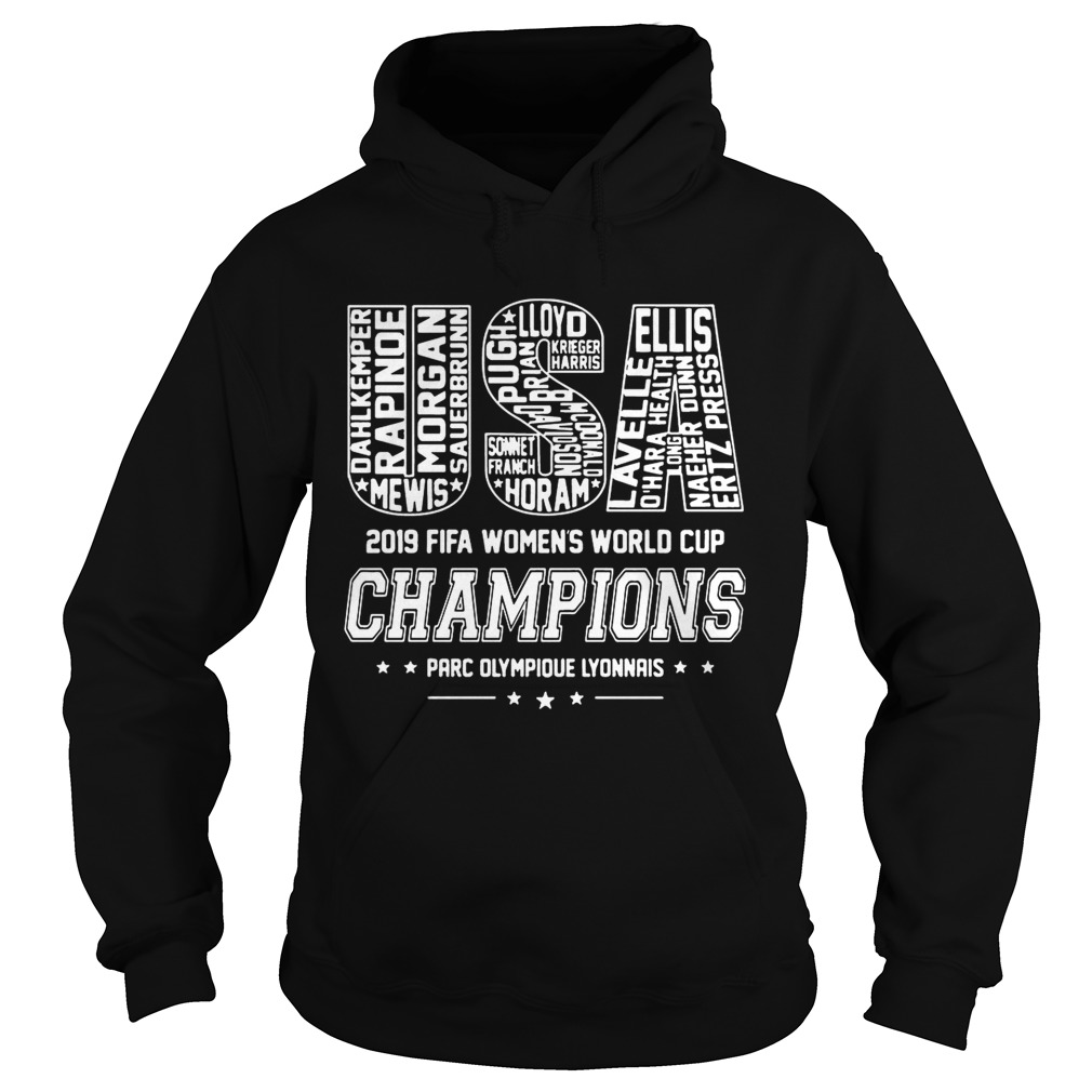 USA Womens World Cup Champions 2019 Team Name TShirt Hoodie