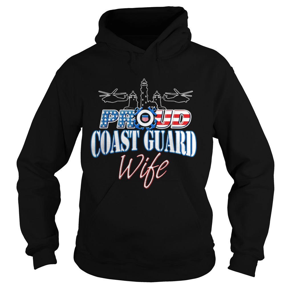 USA proud coast guard wife usa flag military Hoodie