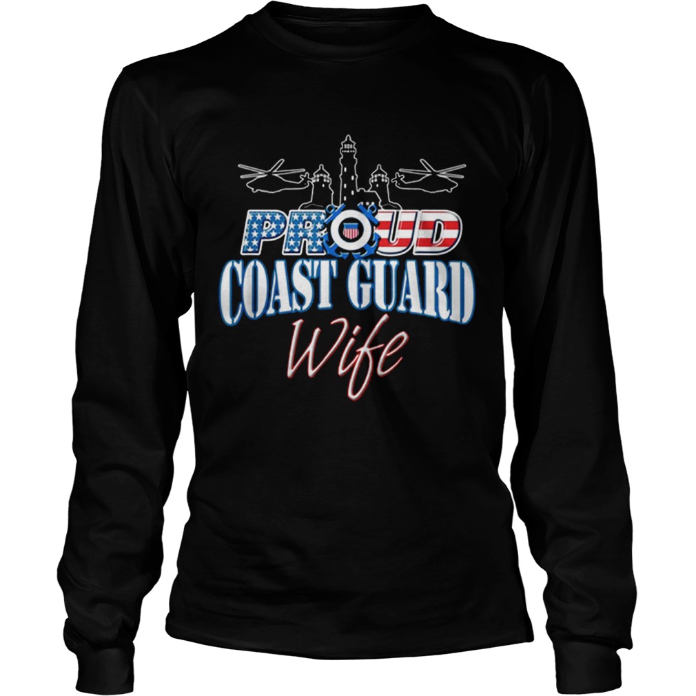 USA proud coast guard wife usa flag military LongSleeve