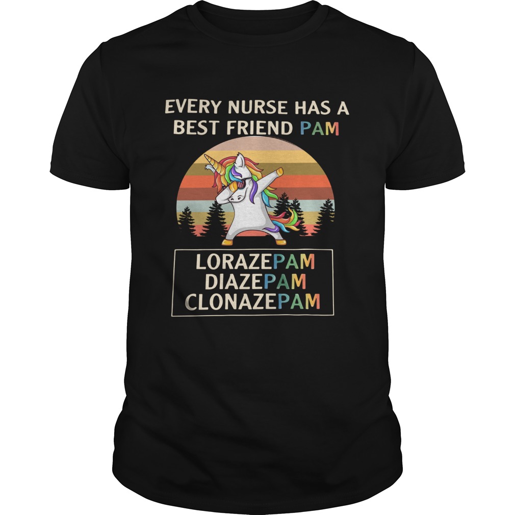 Unicorn dabbing every nurse has a best friend pam vintage Unisex