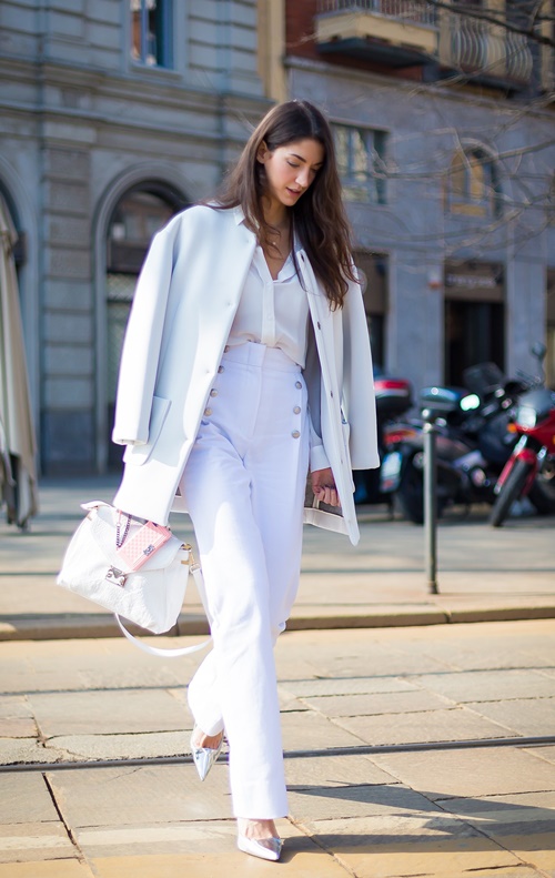 Elegant rules for office workers love white pants