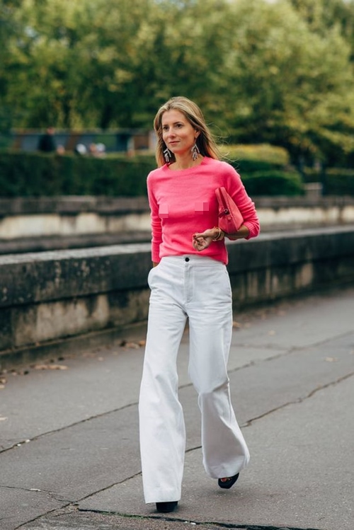 Elegant rules for office workers love white pants