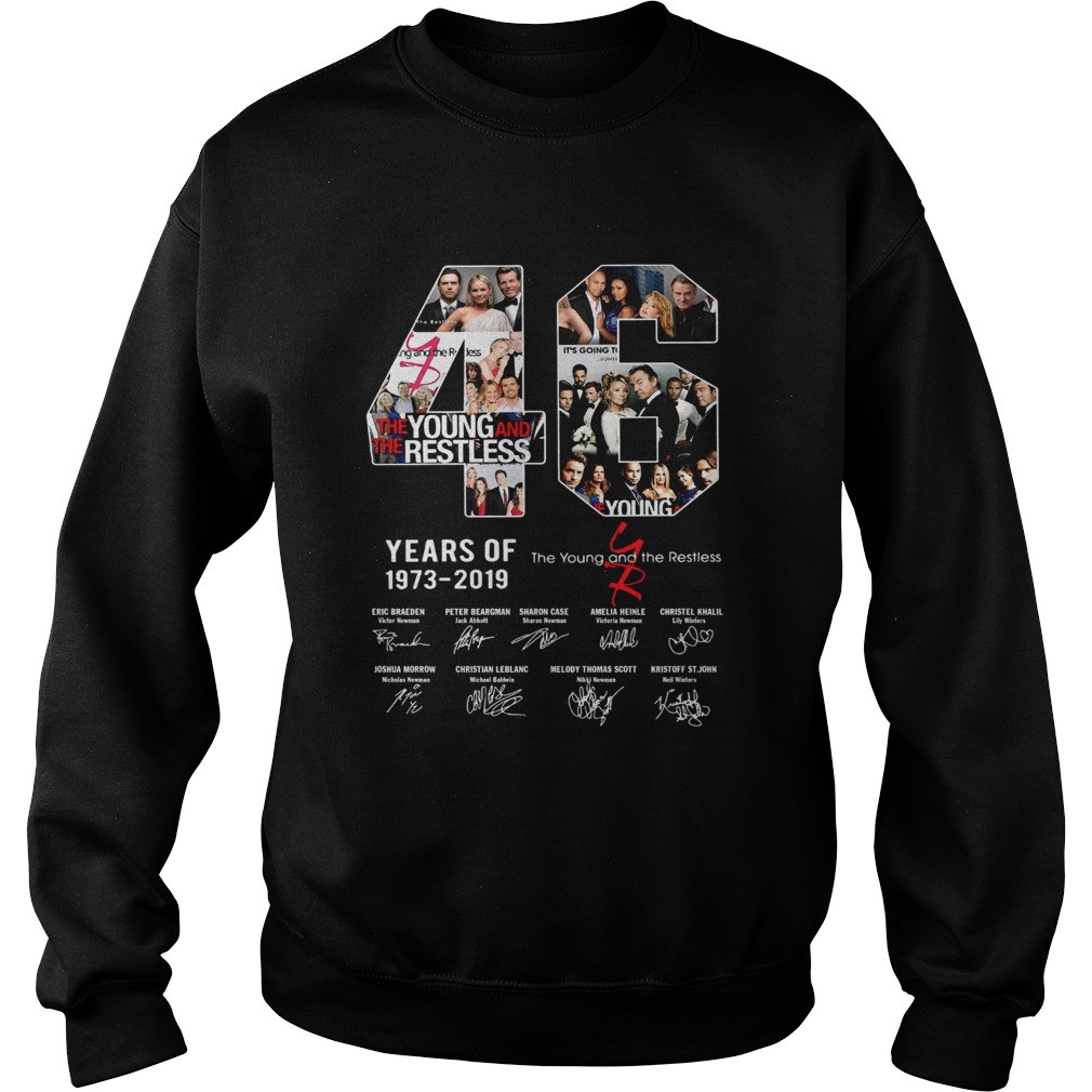 46 years of 1973 2019 the Young and the restless signature Sweatshirt