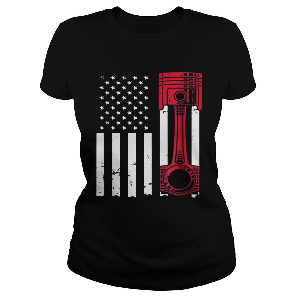 American Flag Piston Muscle Car Classic Ladies
