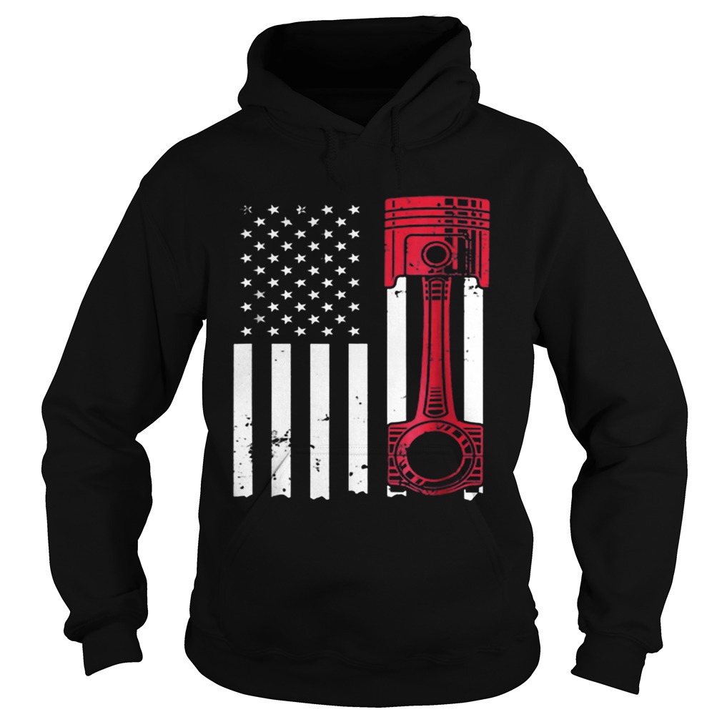American Flag Piston Muscle Car Hoodie