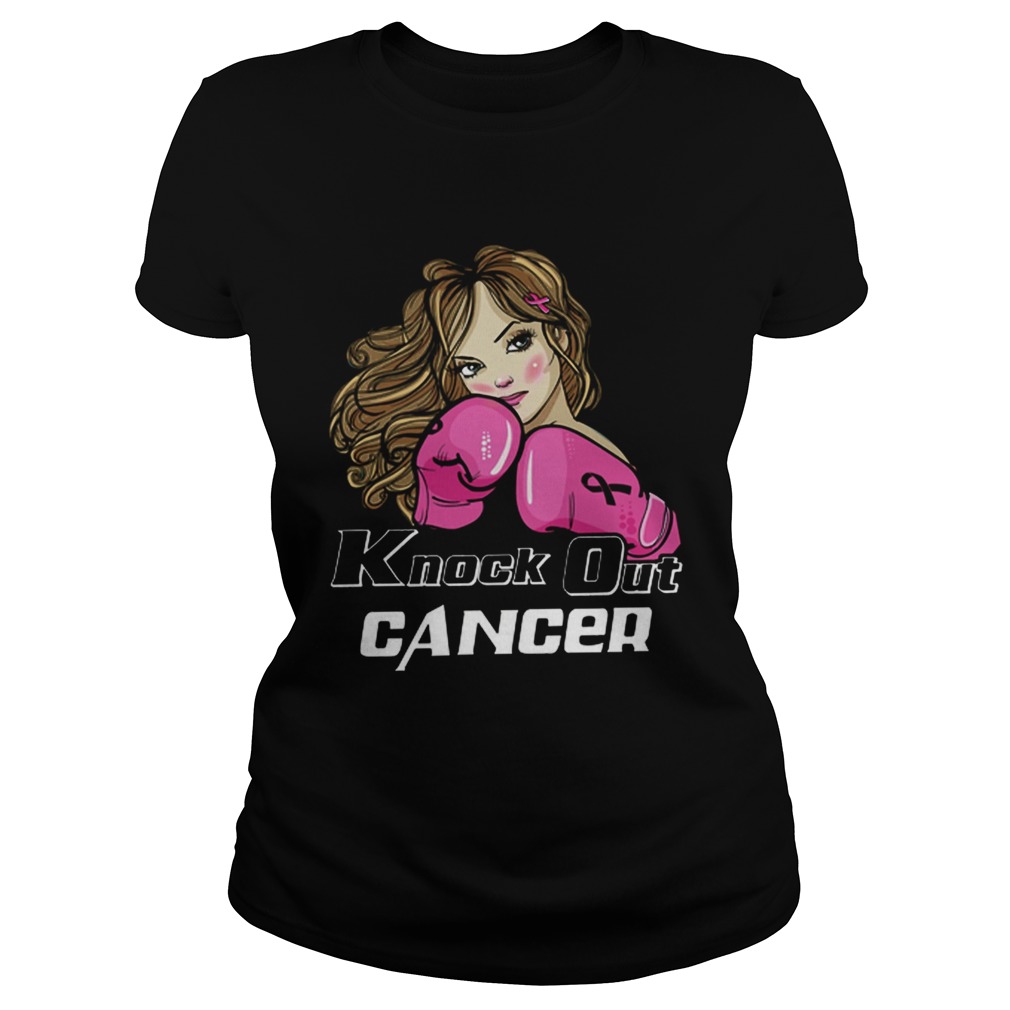 Awesome Girl Boxing knock out cancer Classic Ladies
