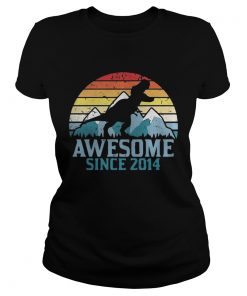 Dinosaur awesome since 2014 vintage  Classic Ladies