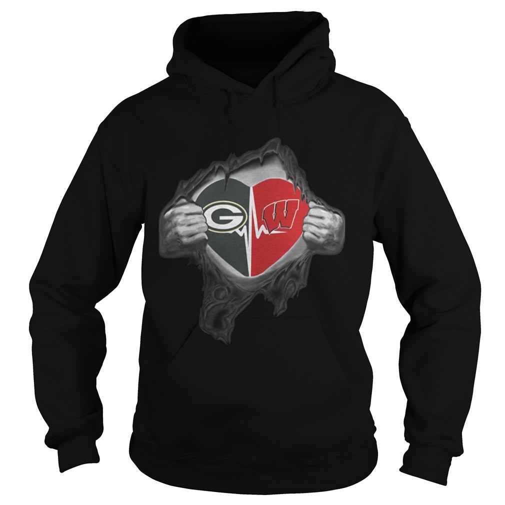 Green Bay Packers inside my heart Wisconsin Badgers Hoodie