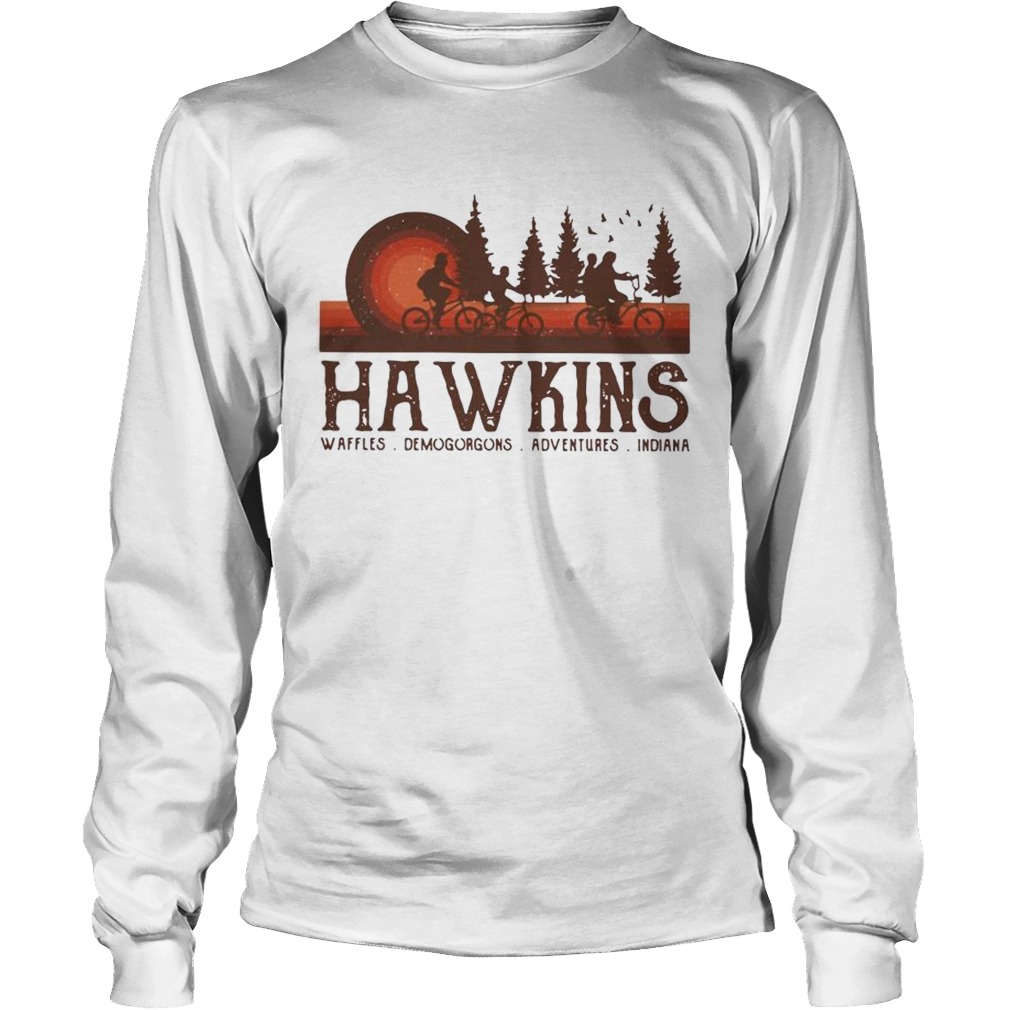 Hawkins Waffles Demogorgons Adventures Indiana Stranger Things LongSleeve