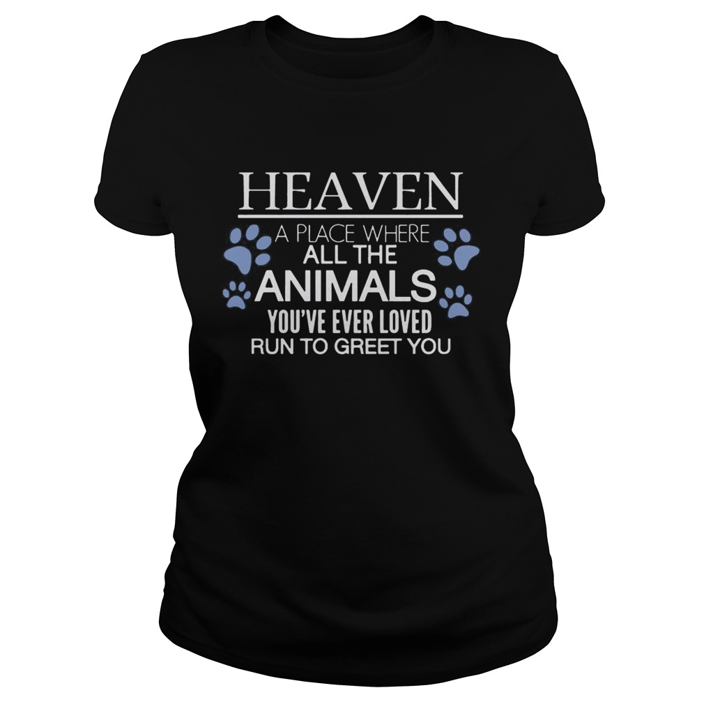 Heaven A Place Where All The Animals Youve Ever Loved Run To Greet You T Classic Ladies