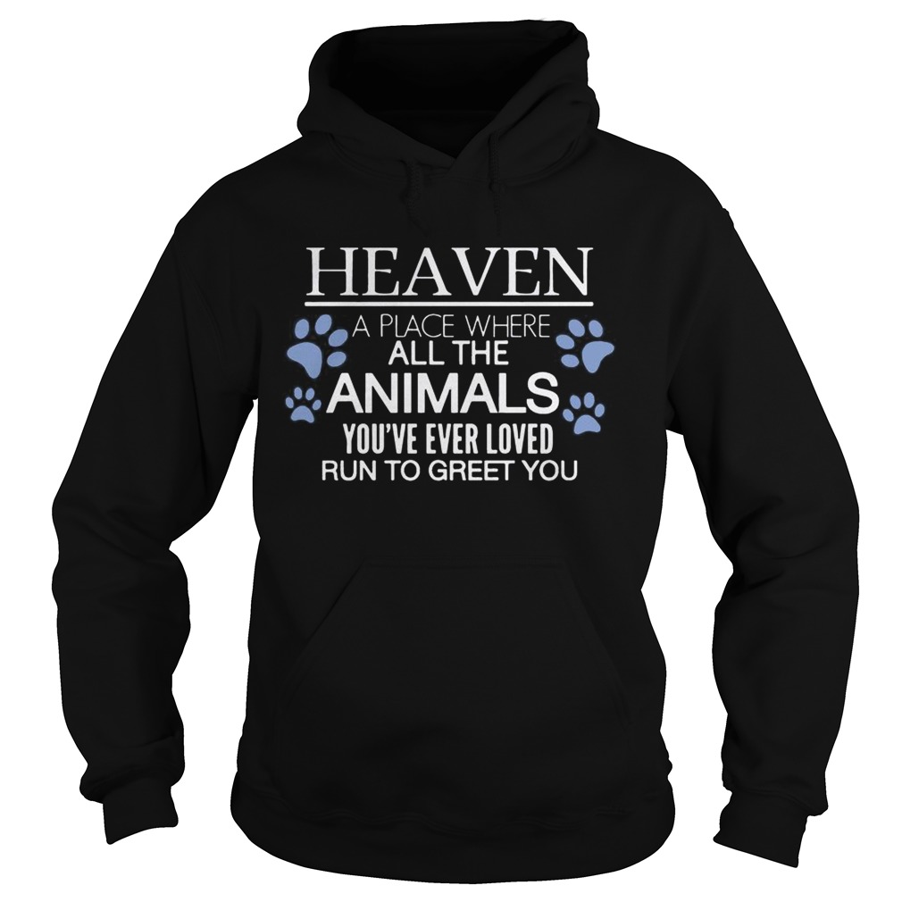 Heaven A Place Where All The Animals Youve Ever Loved Run To Greet You T Hoodie