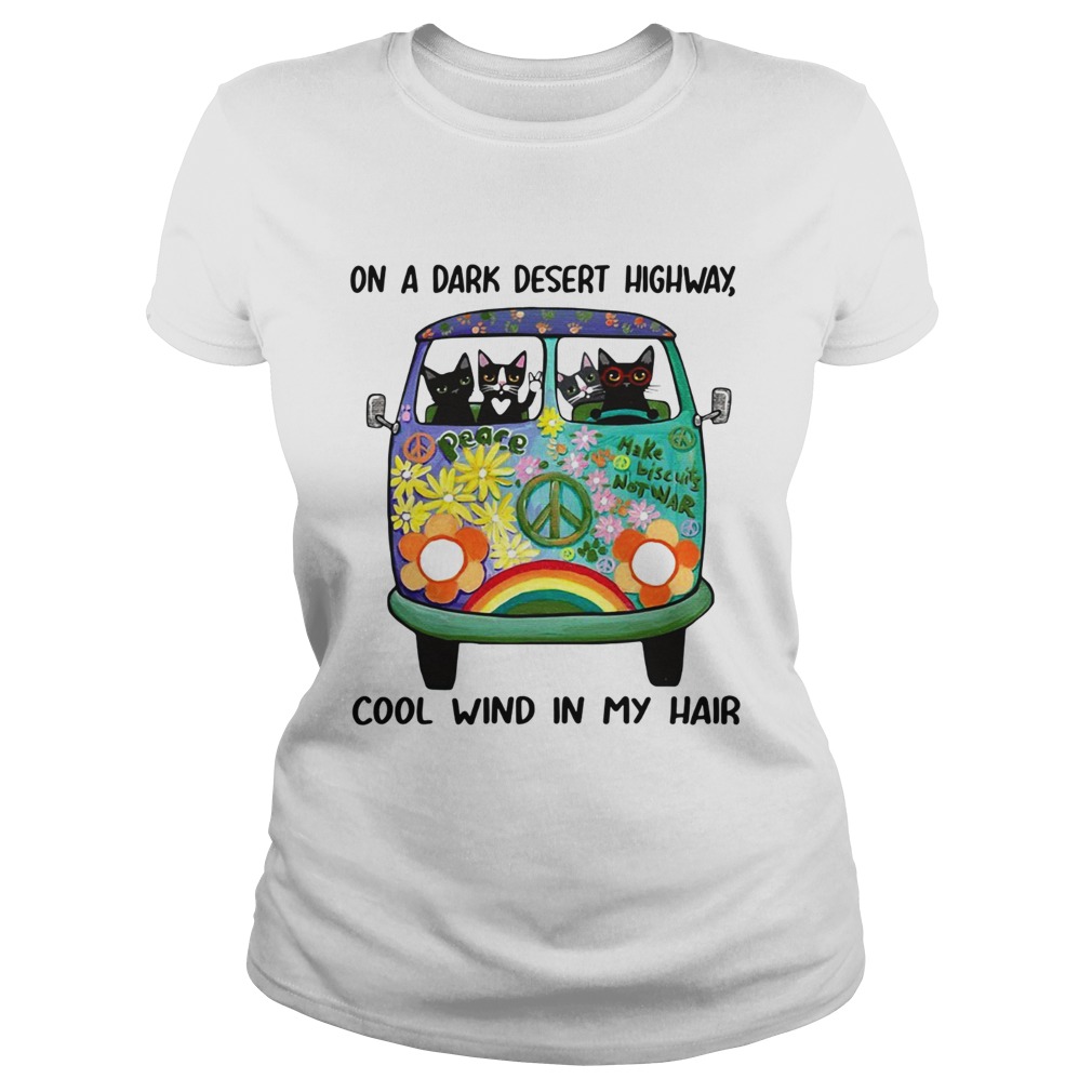 Hippie bus cats in a dark desert highway cool wind in my hair Classic Ladies