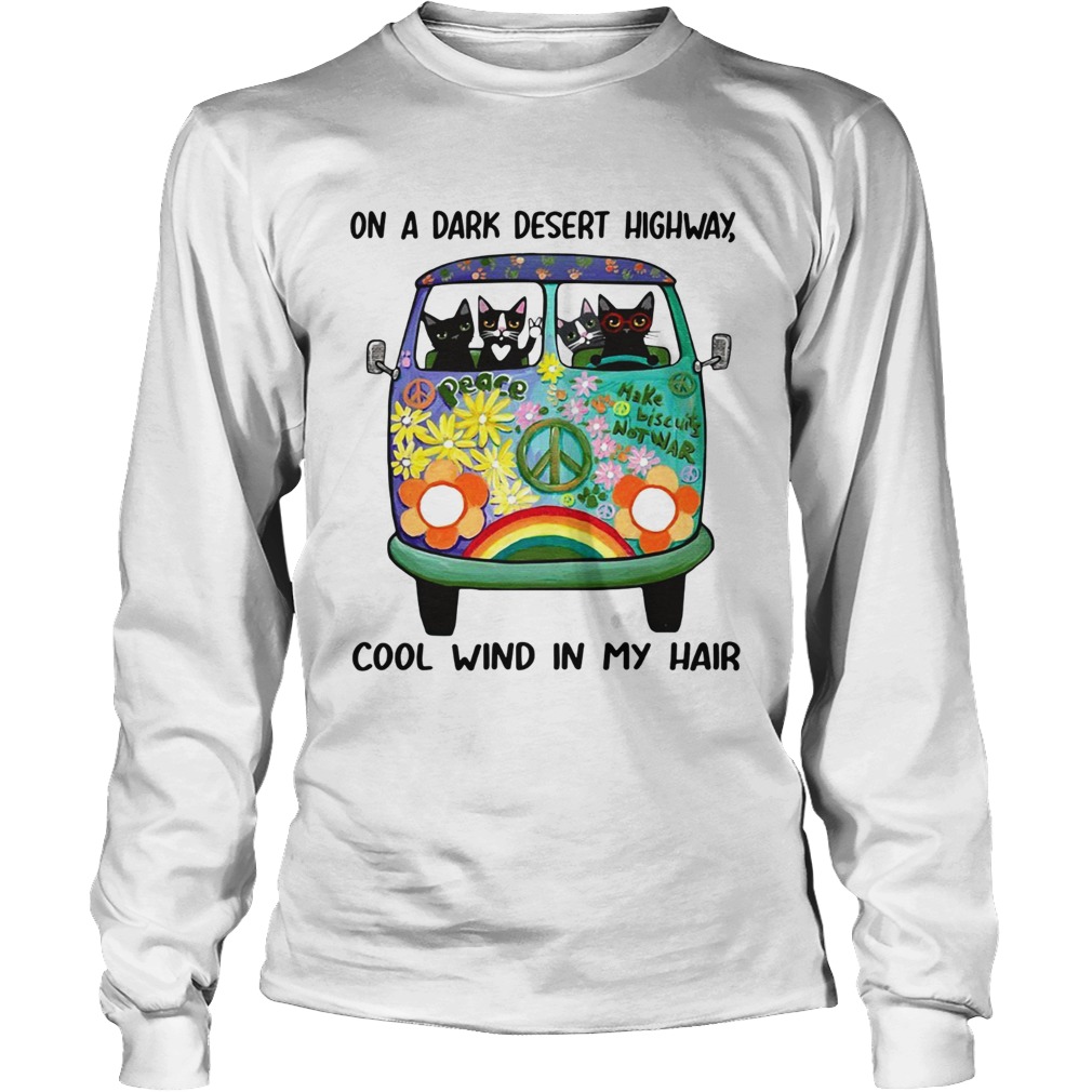 Hippie bus cats in a dark desert highway cool wind in my hair LongSleeve