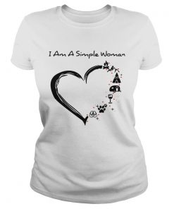 I am a simple woman I love camping wine paw dog and flip flop  Classic Ladies