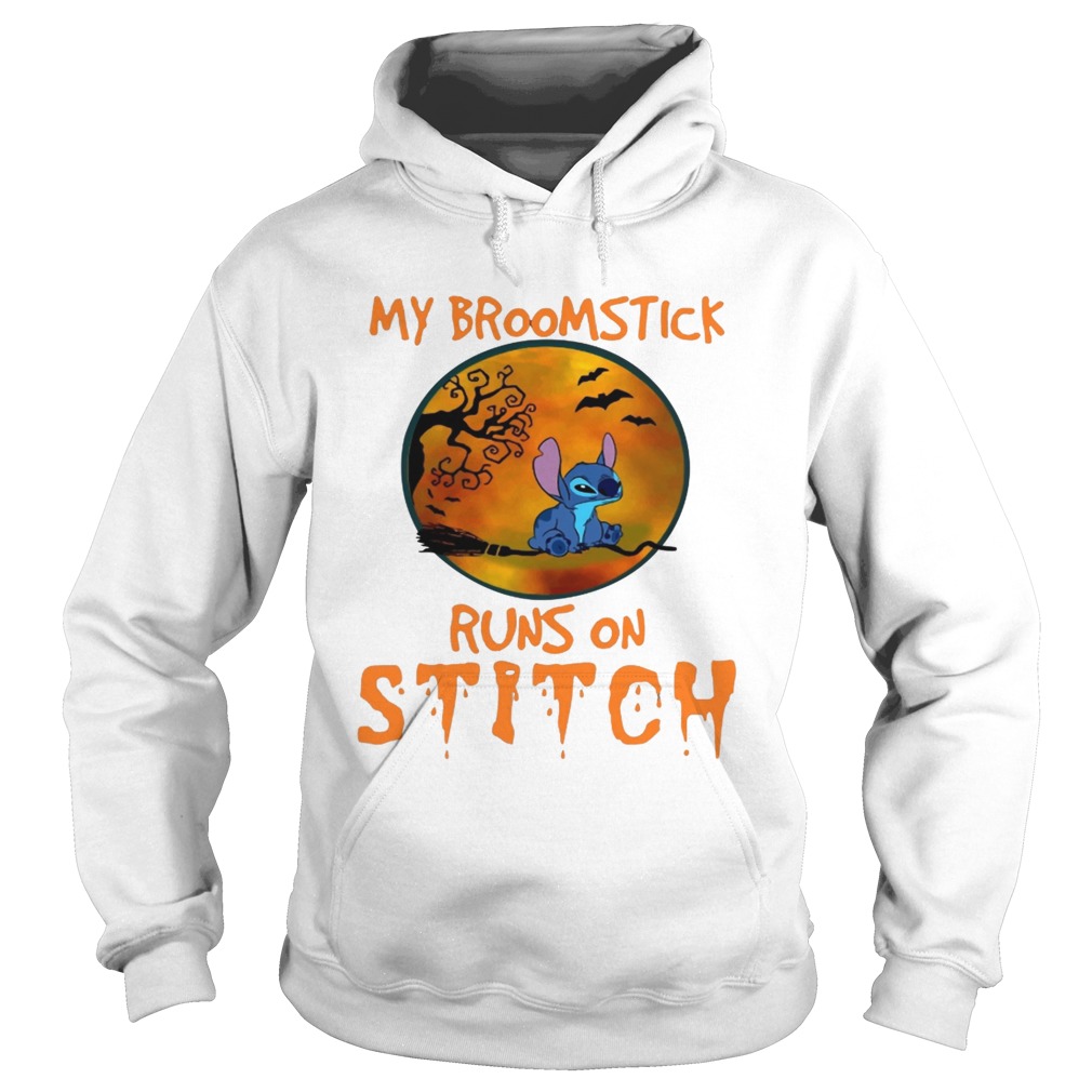 My Broomstick Runs On Stitch Halloween T Hoodie