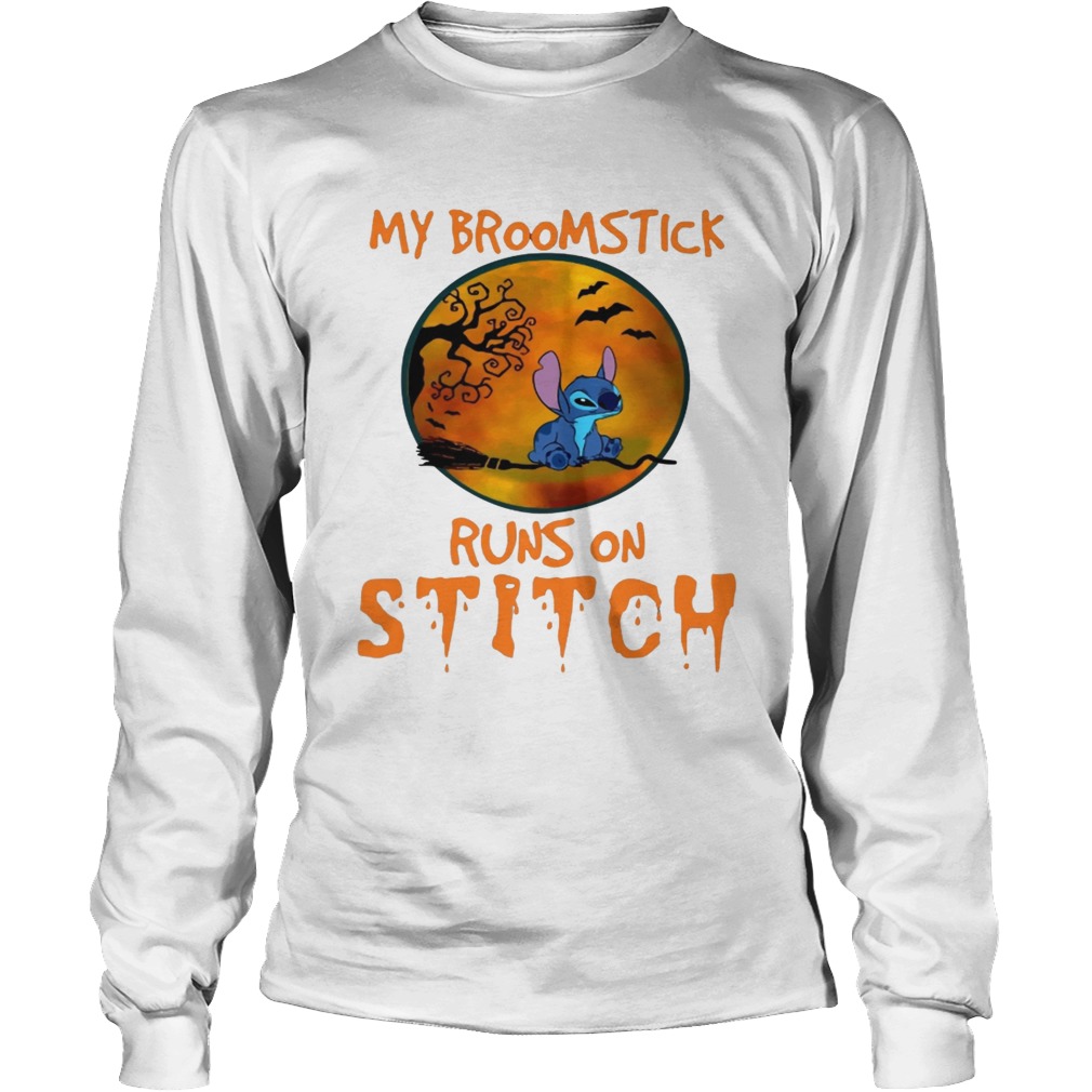 My Broomstick Runs On Stitch Halloween T LongSleeve