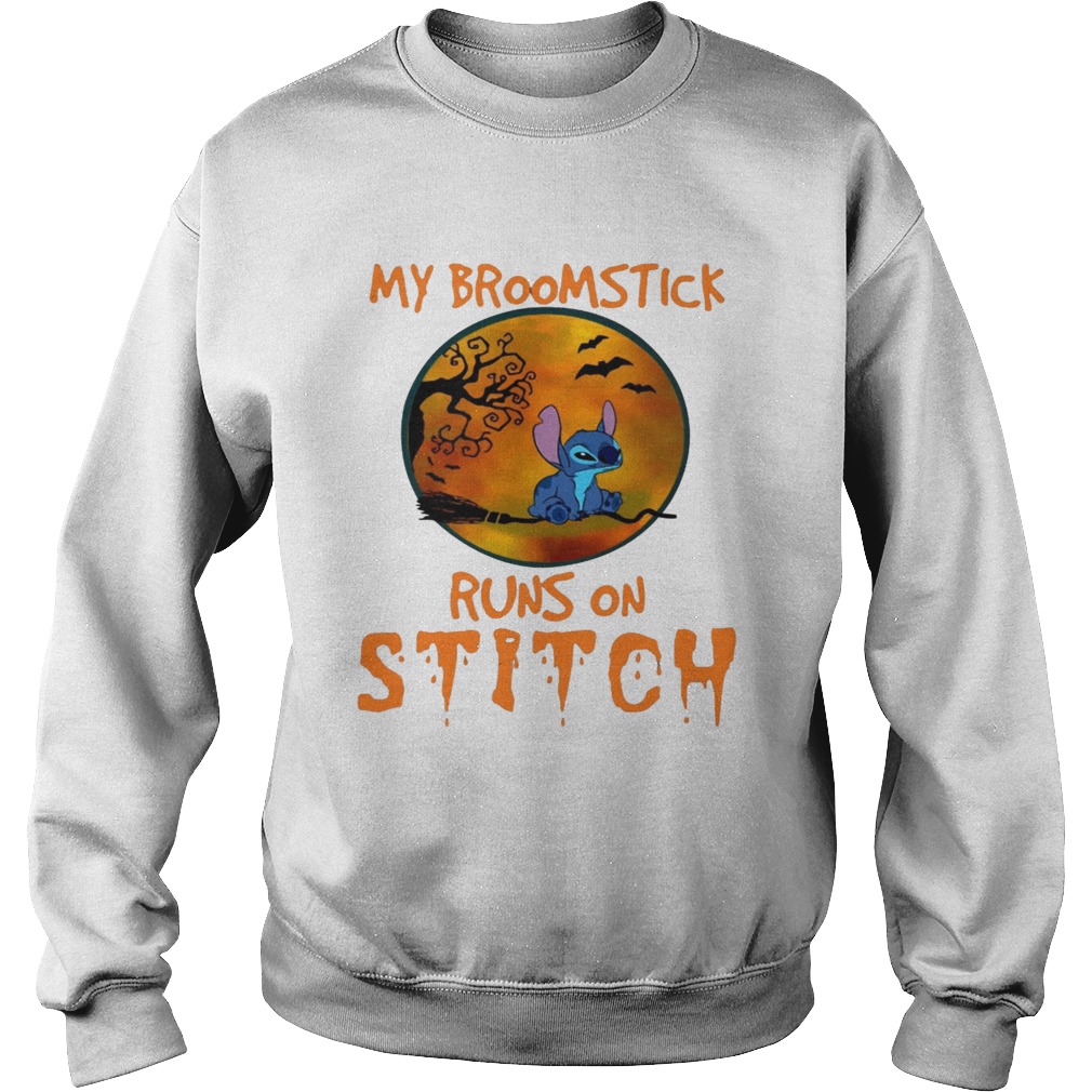 My Broomstick Runs On Stitch Halloween T Sweatshirt