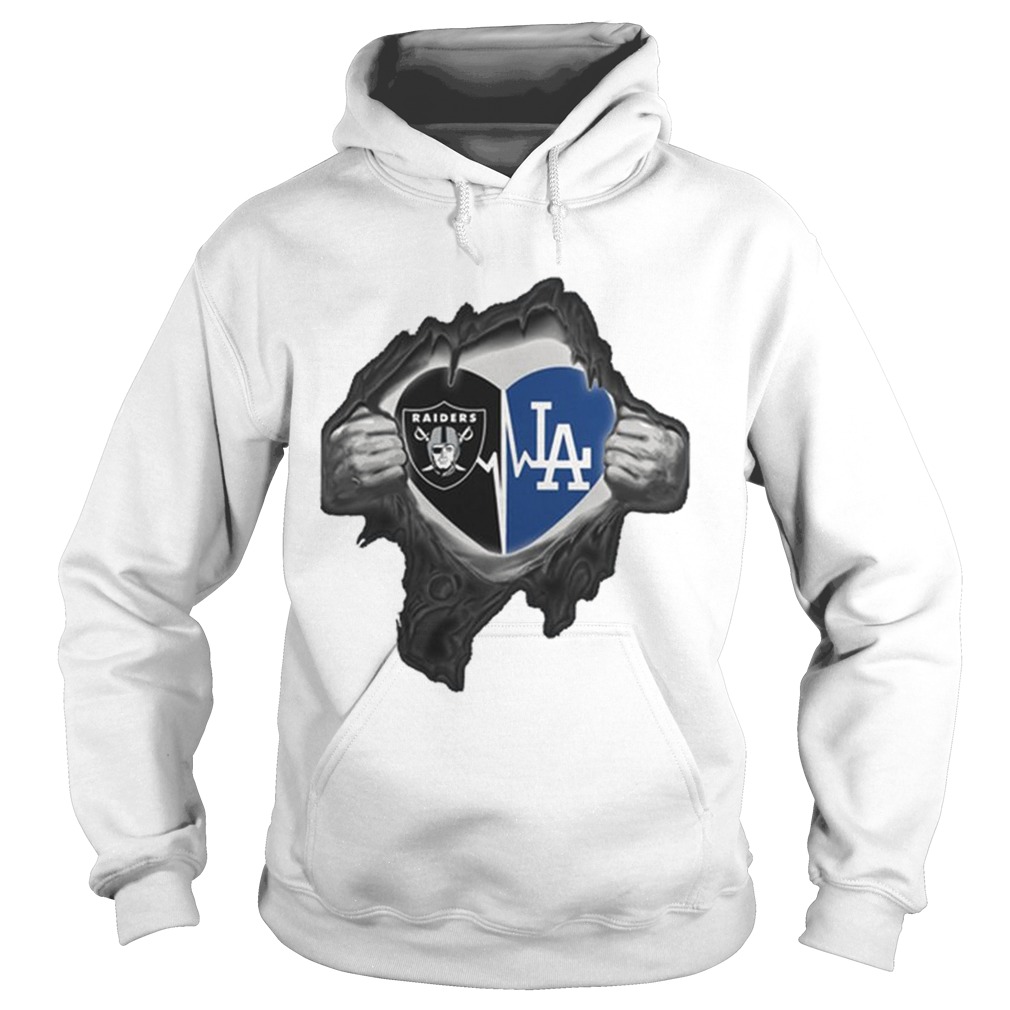 Oakland Raiders inside my heart Los Angeles Dodgers Hoodie