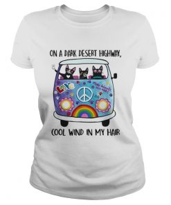 On A Dark Desert Highway Cat Feel Cool Wind In My Hair Cat Peace Bus  Classic Ladies