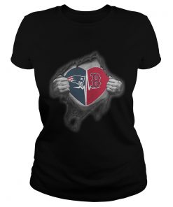 Patriots Redsoxs Its in my heart inside me  Classic Ladies