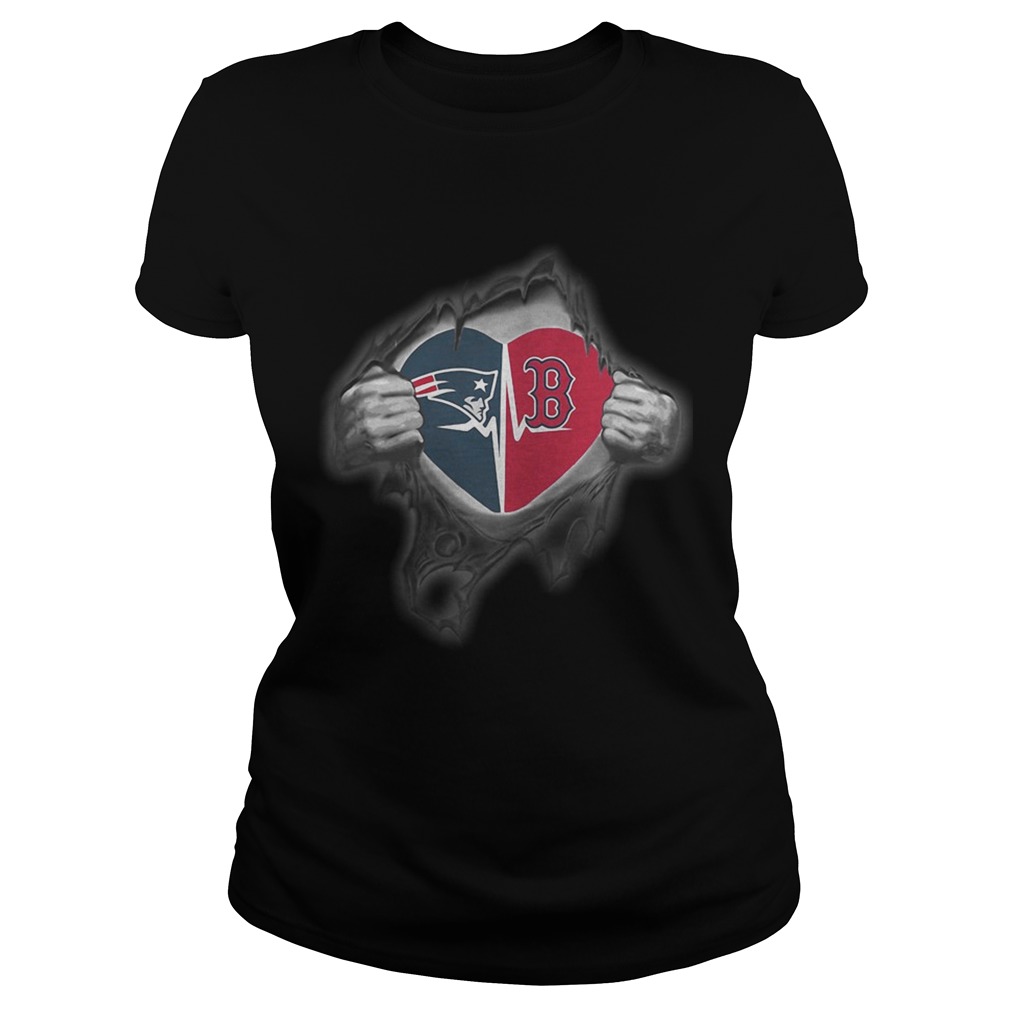 Patriots Redsoxs Its in my heart inside me Classic Ladies