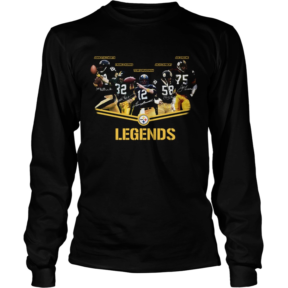 Pittsburgh Steelers team legends signatures LongSleeve
